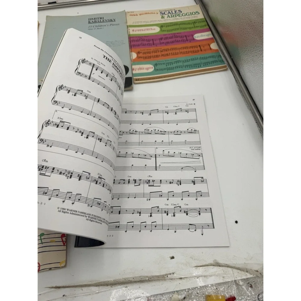 Lot of 5 Vintage Piano Books Star Wars T.v. Them and Scales Sheet music beginner